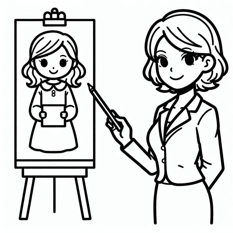 Insegnante Libero Stampabile da colorare