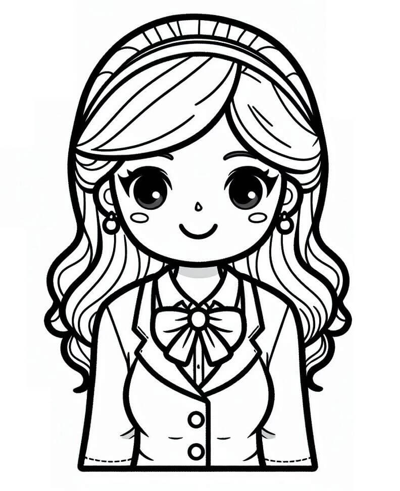 Insegnante Stampabile Libero da colorare