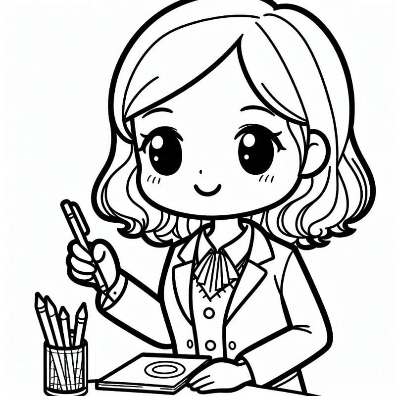 Insegnante Stampabile a Costo Zero da colorare