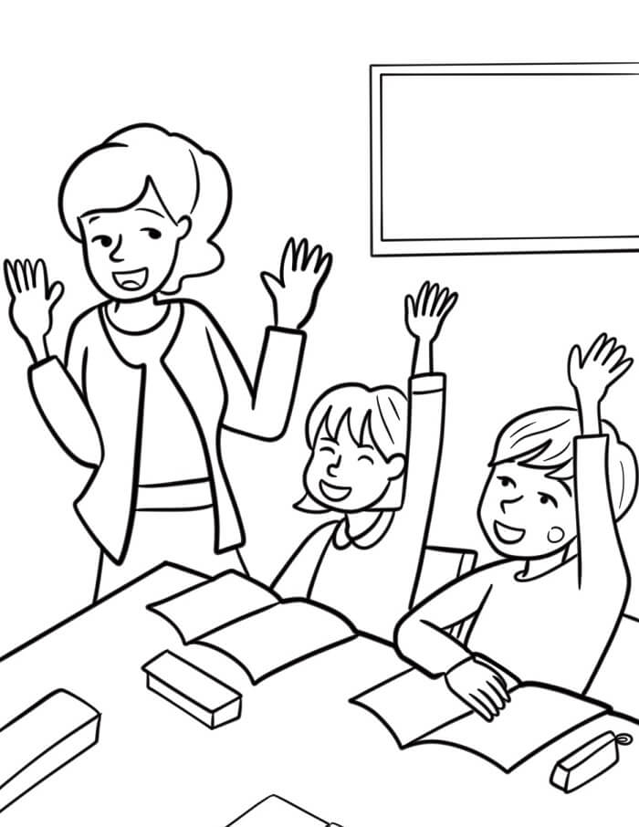 Insegnante per Bambini di 1 Anno da colorare