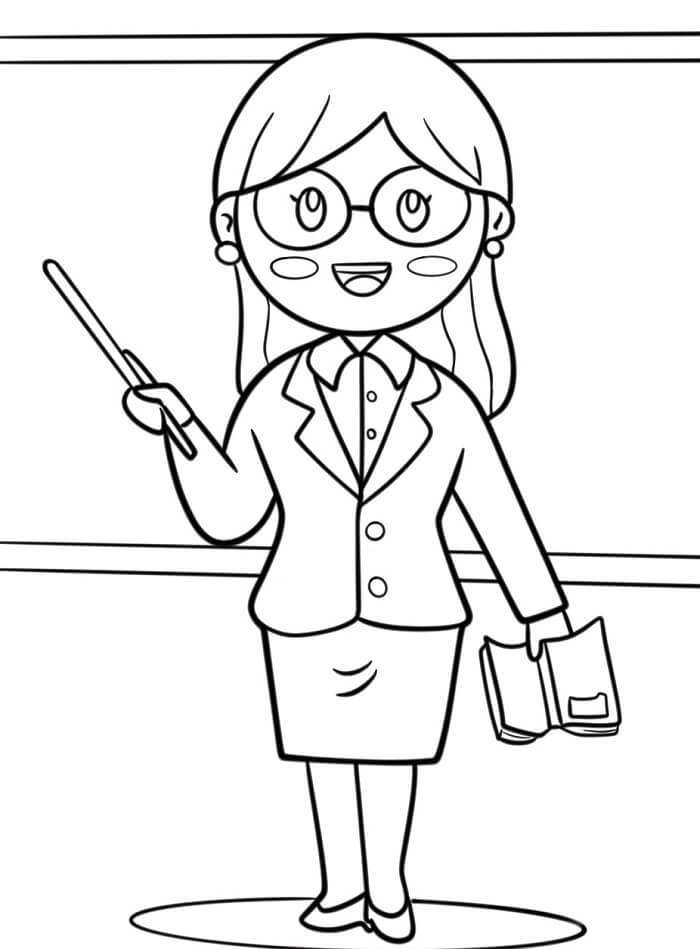 Insegnante per Bambini di 3 Anni da colorare