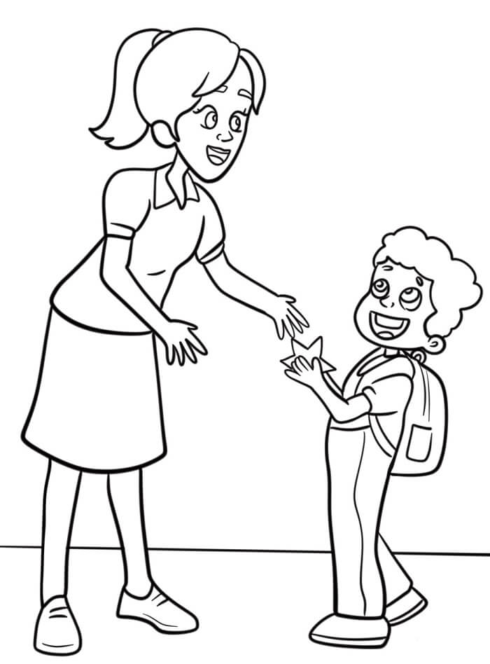 Insegnante per Bambini di 4 Anni da colorare