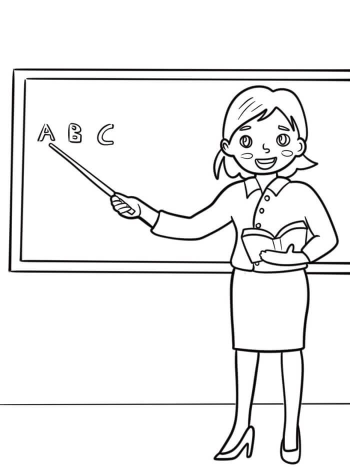 Insegnante per Bambini di 5 Anni da colorare