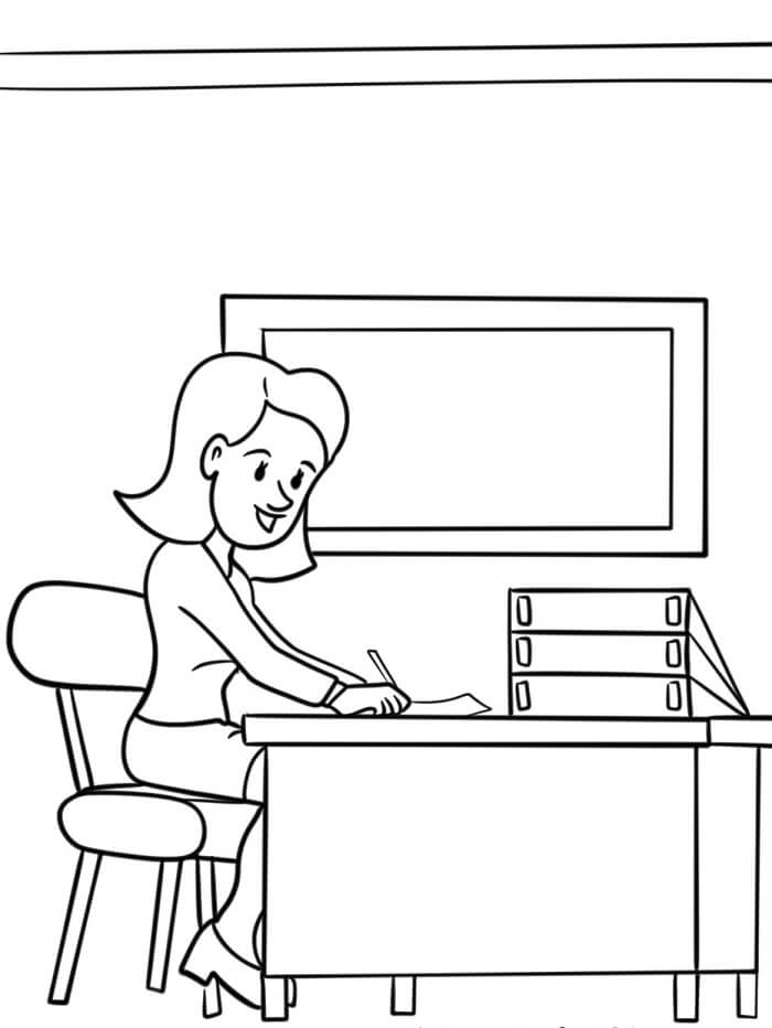 Insegnante per Bambini di 6 Anni da colorare