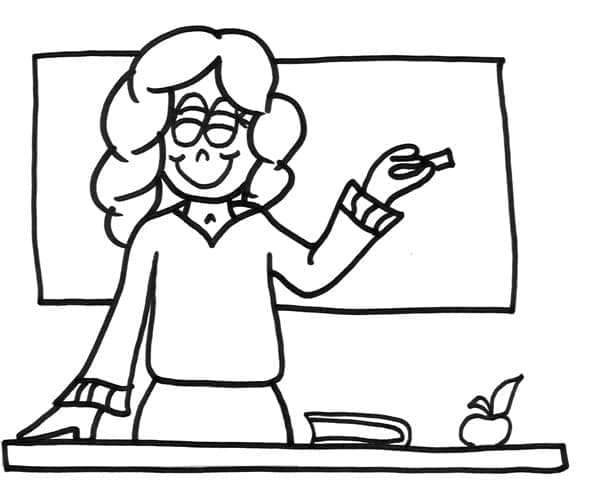 Insegnante per Stampare da colorare