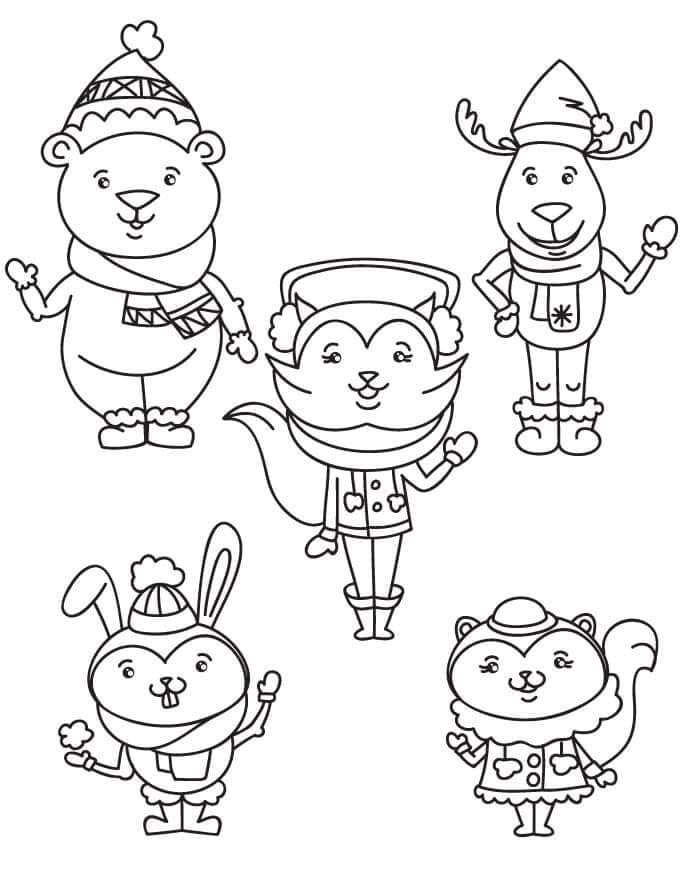 Inverno Gratuito per Bambini da colorare