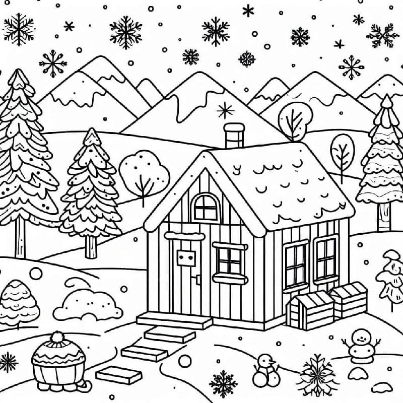 Inverno Stampabile Gratuito da colorare