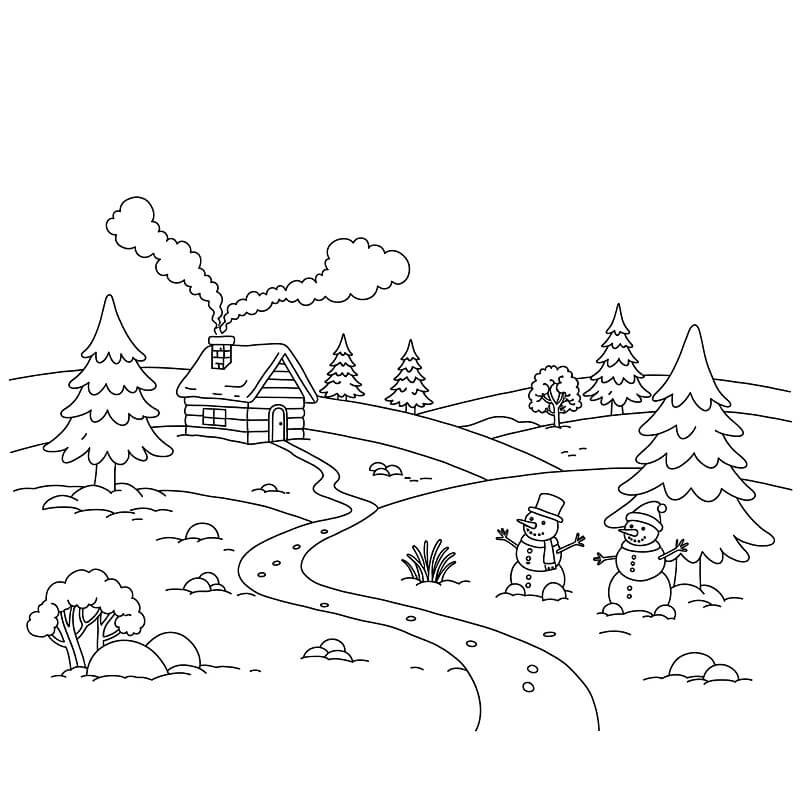 Inverno per Bambini di 3 Anni da colorare