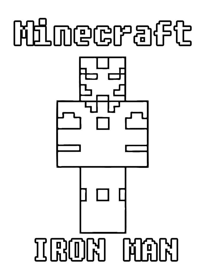 Iron Man Minecraft da colorare