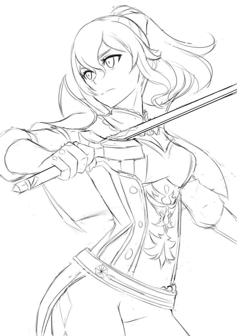 Jean Genshin Impact da colorare