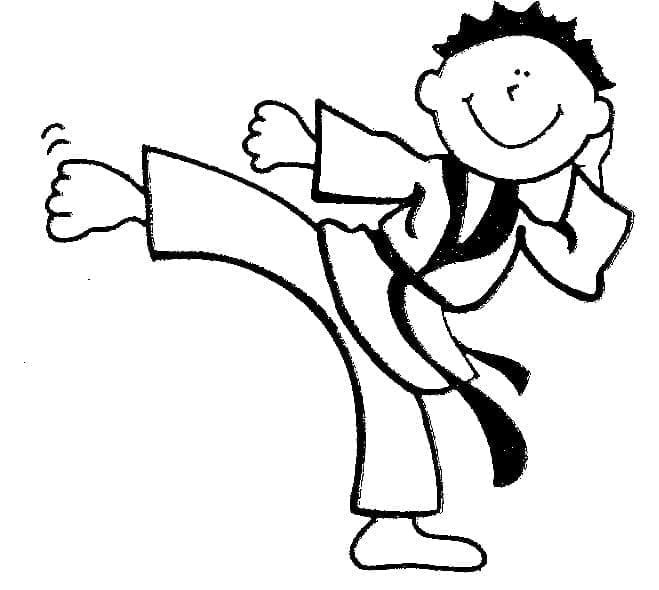 Karate per Bambini di 3 Anni da colorare