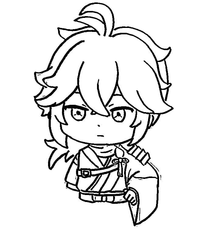 Kazuha di Genshin Impact da colorare