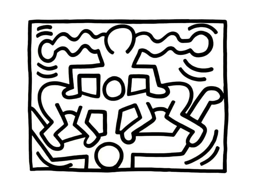 Keith Haring Gratis da Stampare da colorare