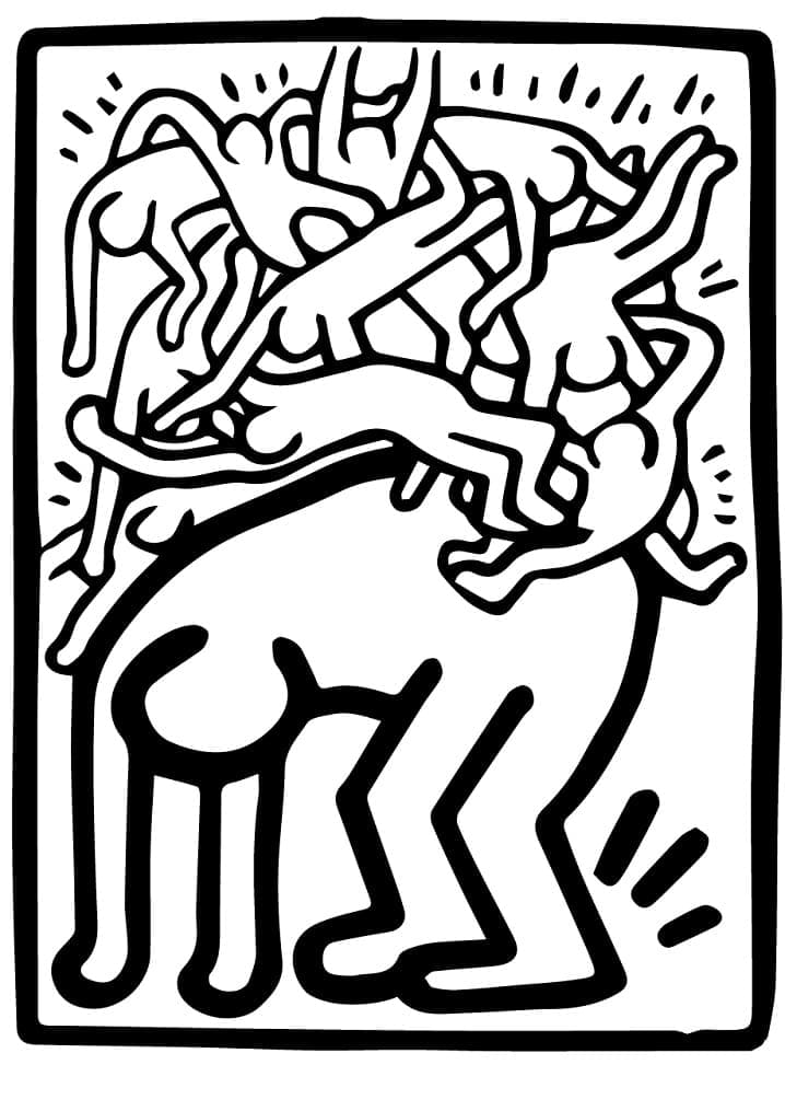 Keith Haring Gratis per Bambini da colorare