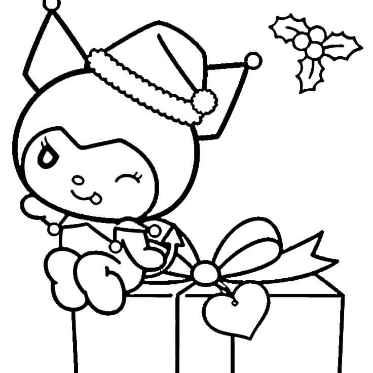 Kuromi e Presente da colorare