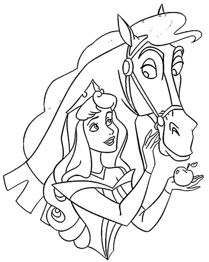 La Bella Addormentata nel bosco Aurora da colorare