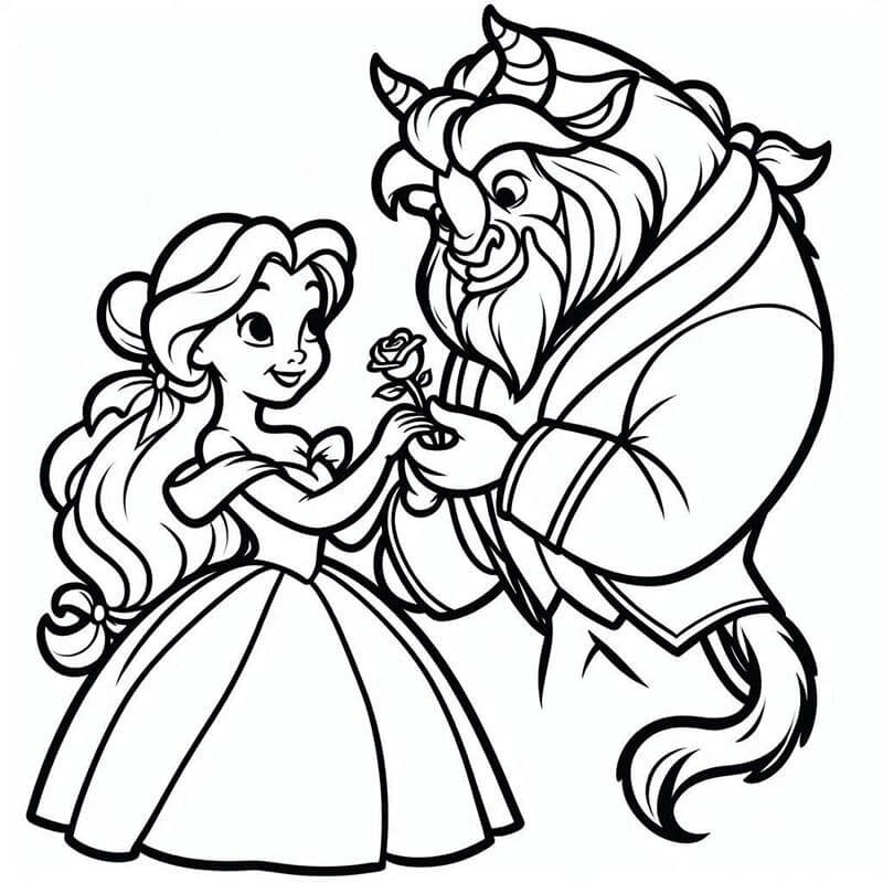 La Bella e la Bestia (23) da colorare