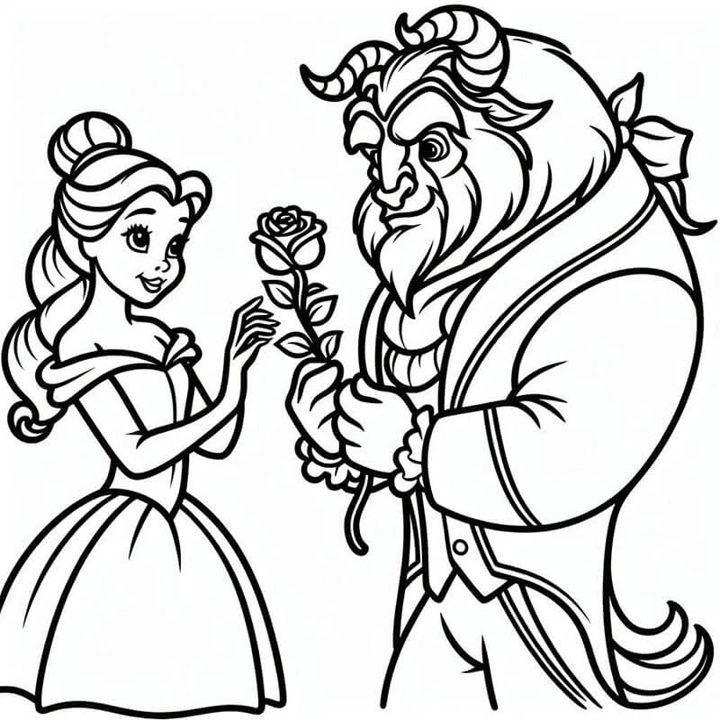 La Bella e la Bestia (24) da colorare