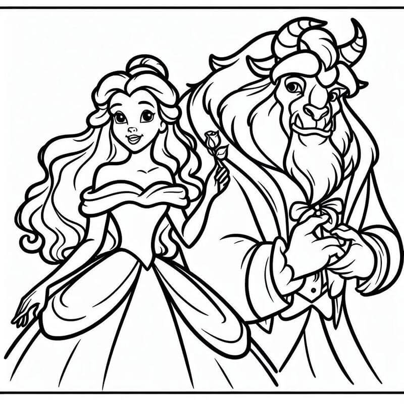 La Bella e la Bestia (25) da colorare