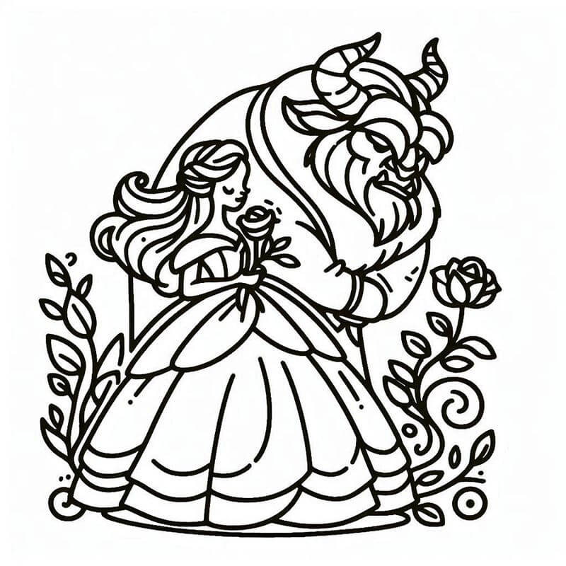 La Bella e la Bestia (34) da colorare