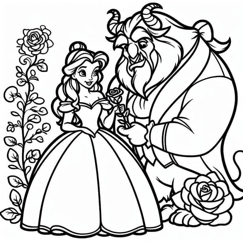 La Bella e la Bestia (36) da colorare