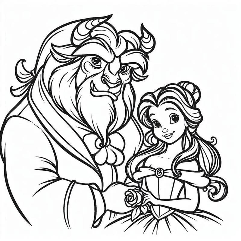 La Bella e la Bestia (38) da colorare