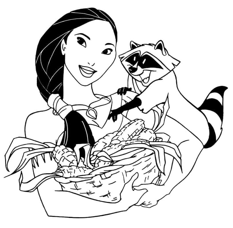 La Bellissima Pocahontas da colorare