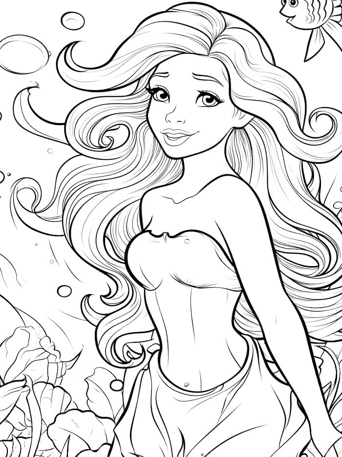 La Sirenetta Graziosa da colorare