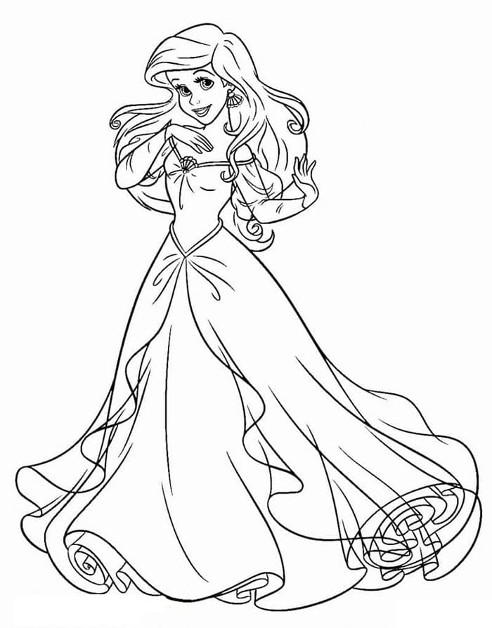 La Sirenetta da Cartone da colorare