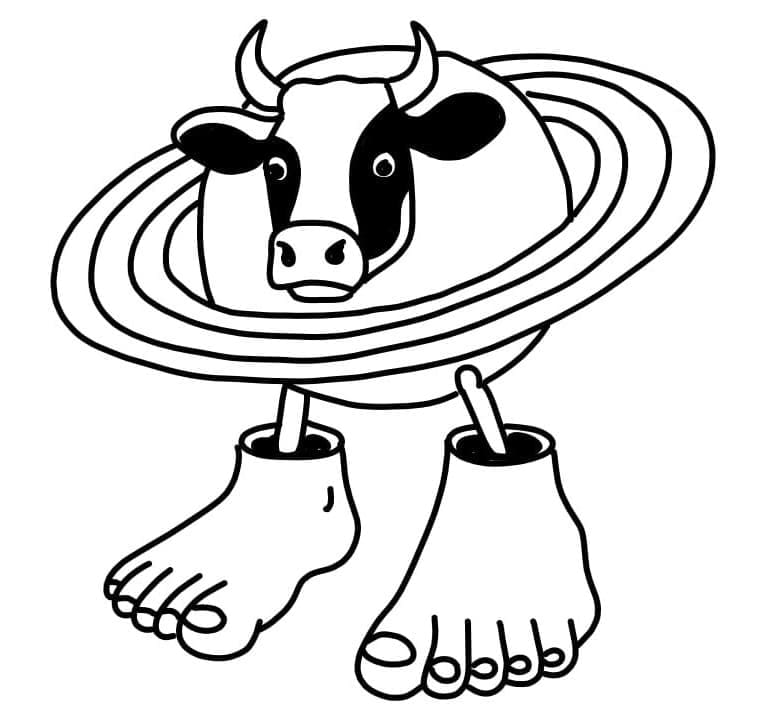 La Vaca Saturno Saturnita Brainrot da colorare