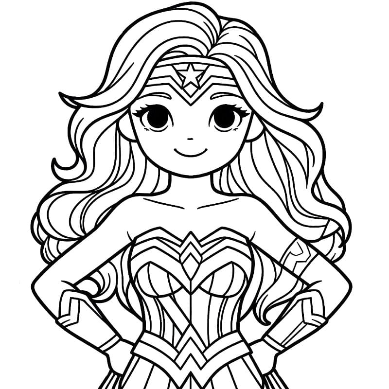 La bellissima Wonder Woman da colorare