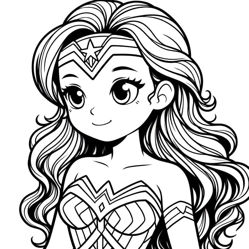 La carina Wonder Woman da colorare