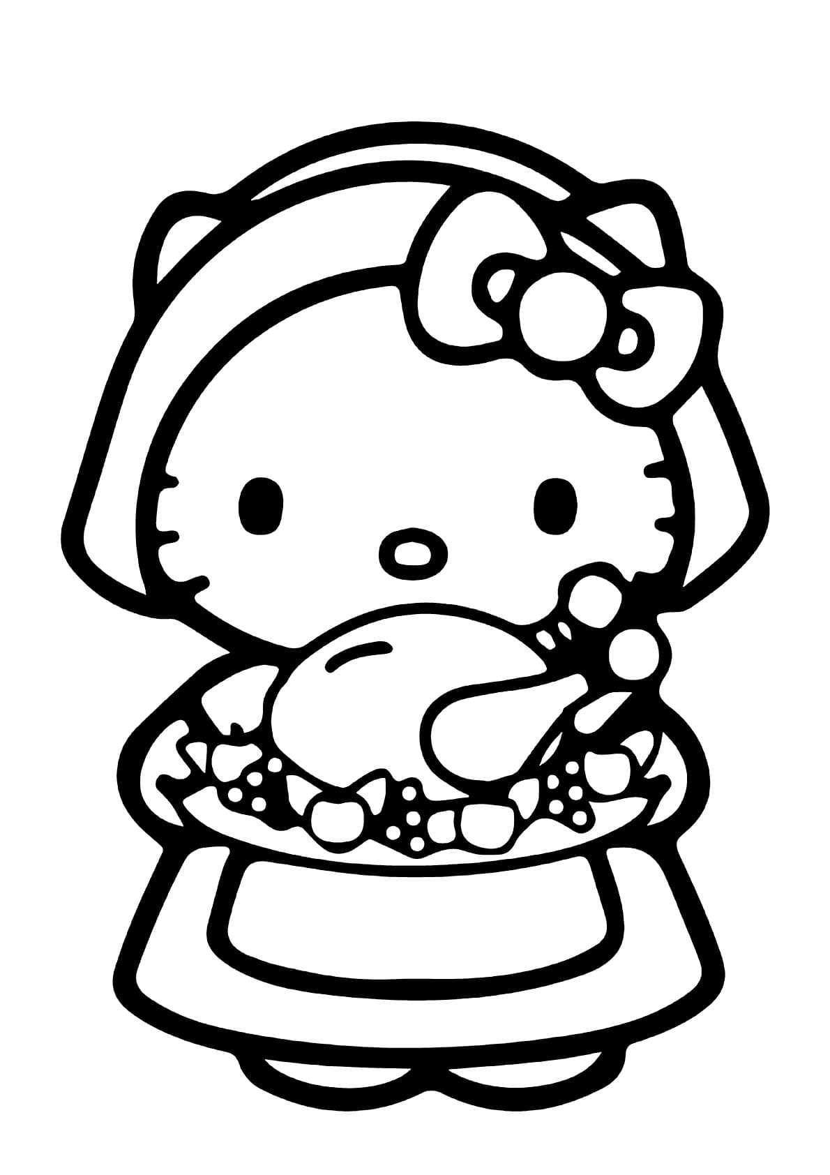 La simpatica Hello Kitty da colorare