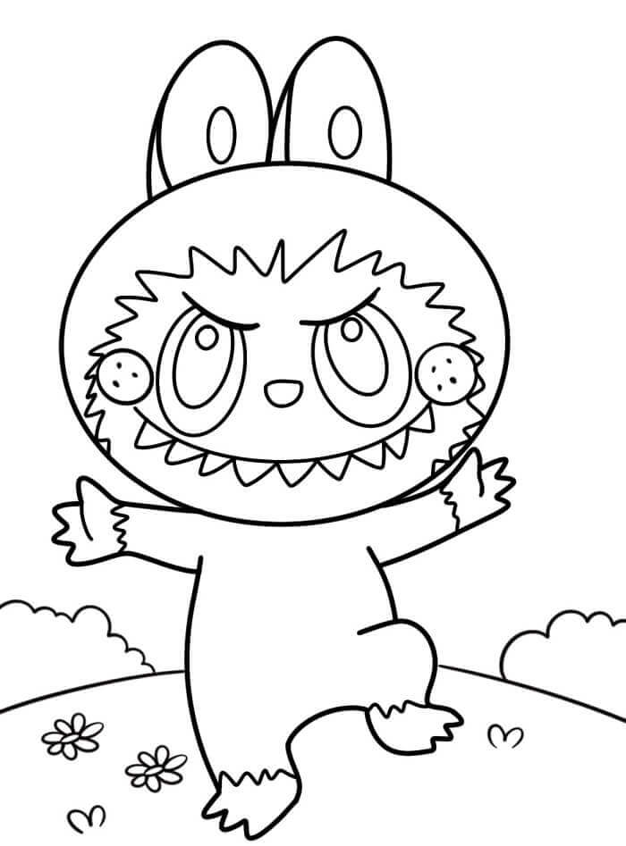 Labubu carino da colorare