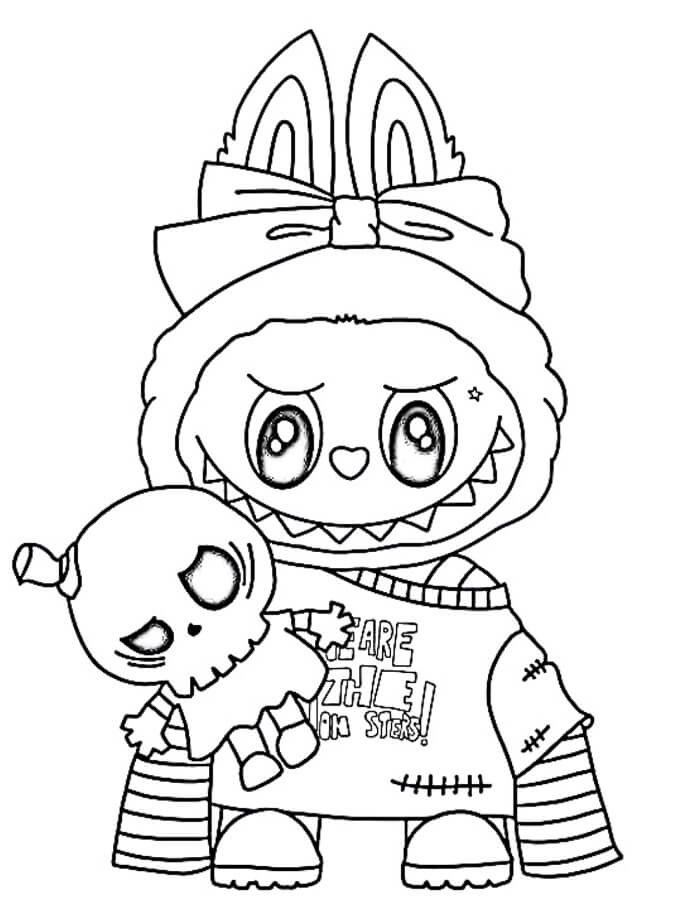 Labubu gratuito da stampare da colorare