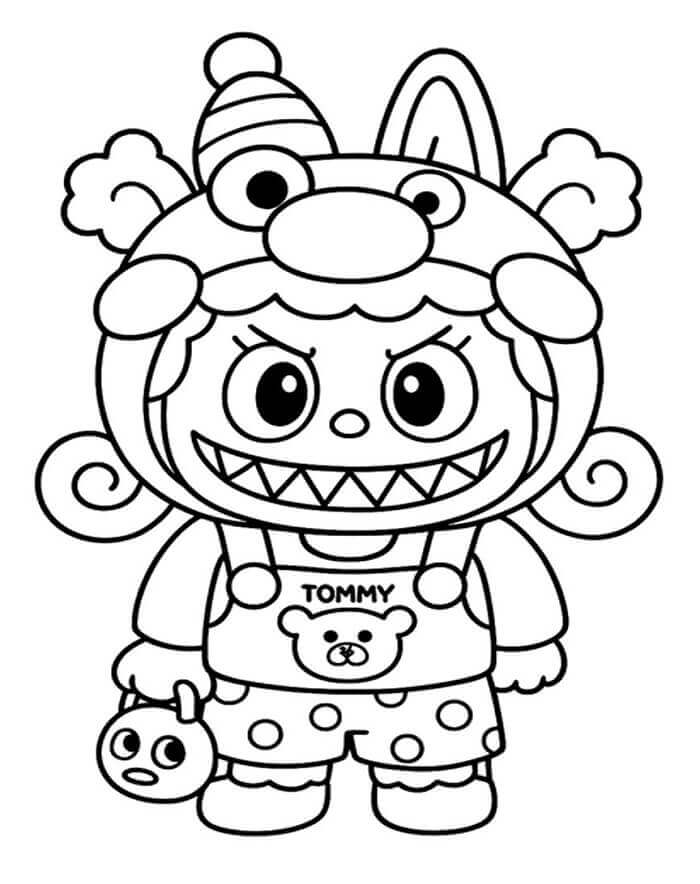 Labubu gratuito da colorare