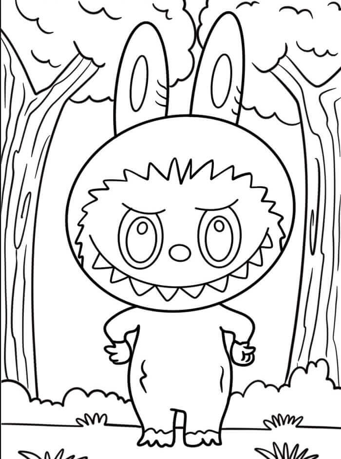 Labubu grazioso da colorare