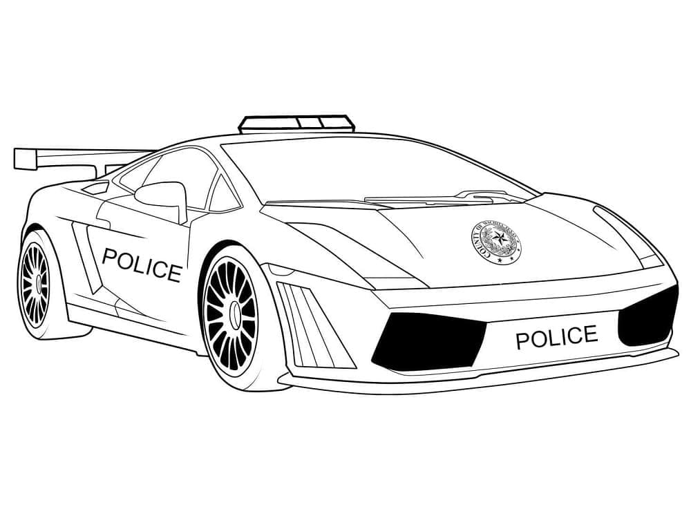 Lamborghini auto della polizia da colorare