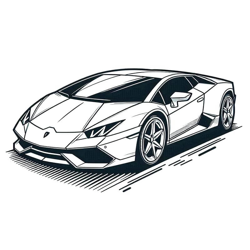 Lamborghini per Bambini di 3 Anni da colorare