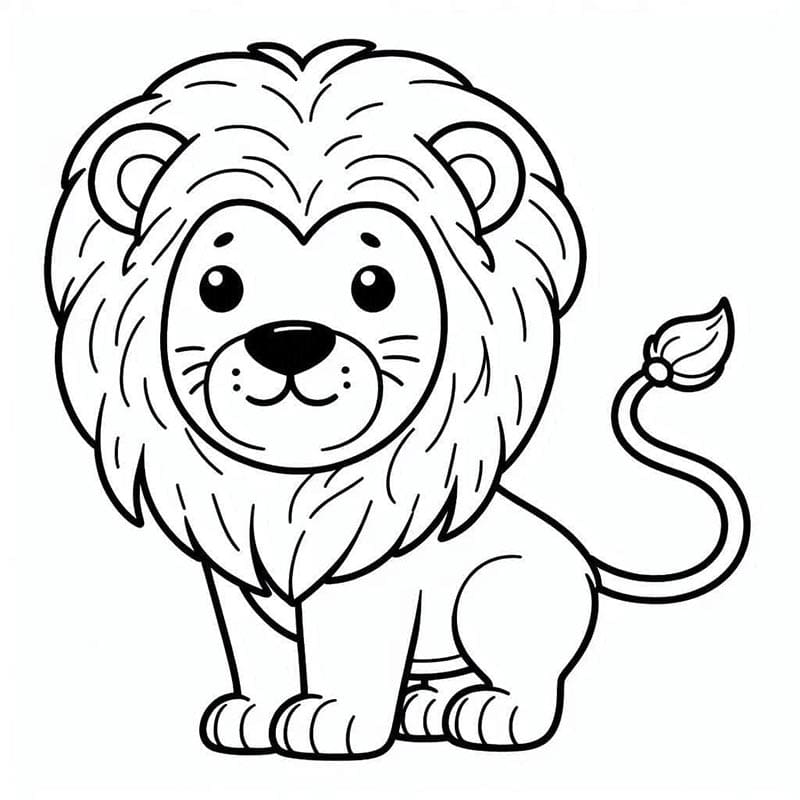 Leone Adorabile da colorare