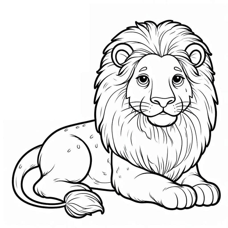 Leone Carino da colorare
