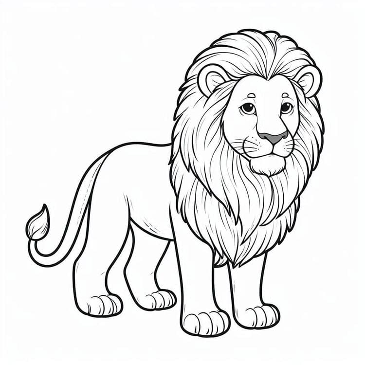 Leone Facile da colorare