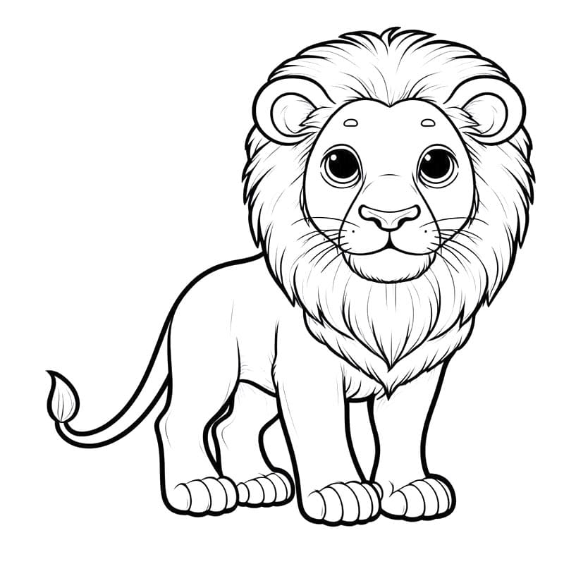 Leone Incantevole da colorare