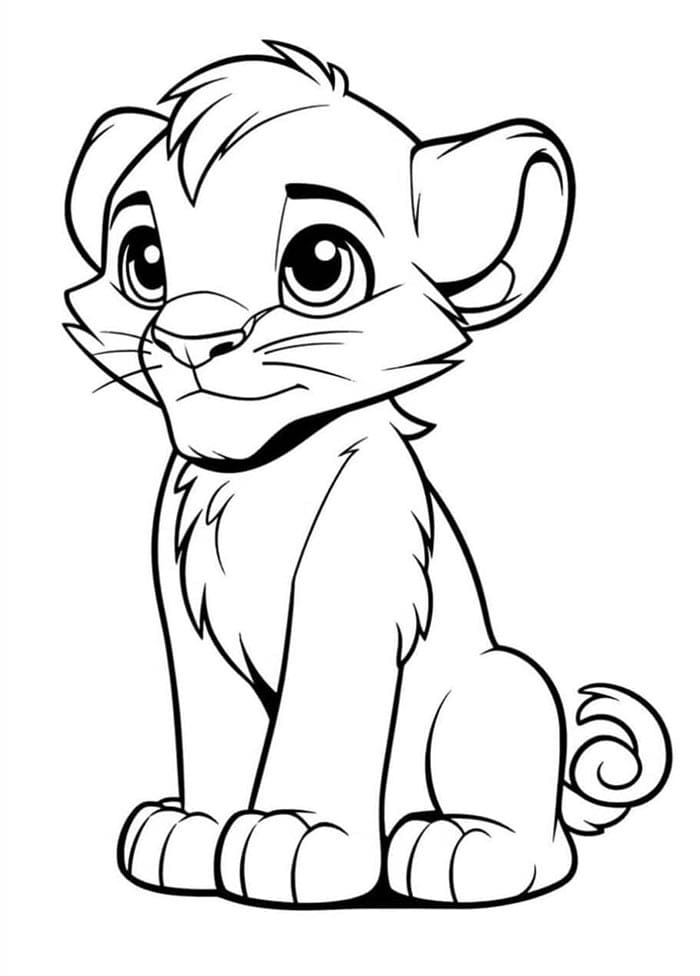 Leone Molto Carino da colorare