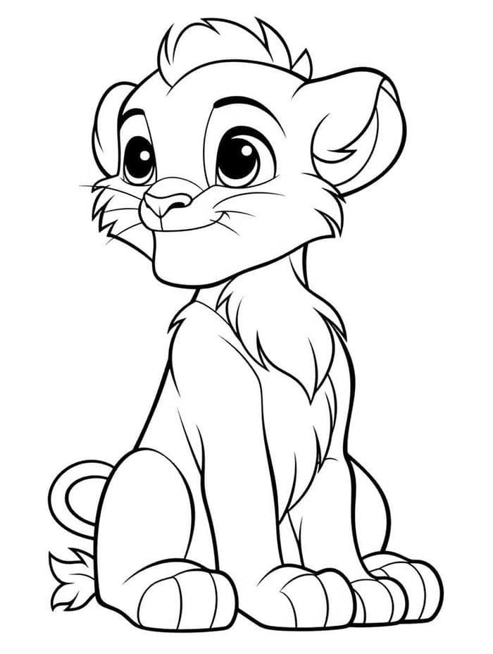 Leone Selvatico da colorare