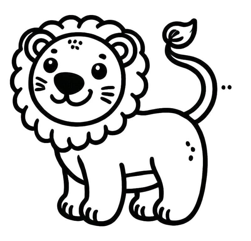 Leone Stampabile per Bambini da colorare