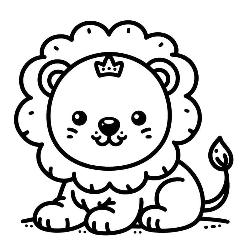 Leone per Bambini di 1 Anno da colorare