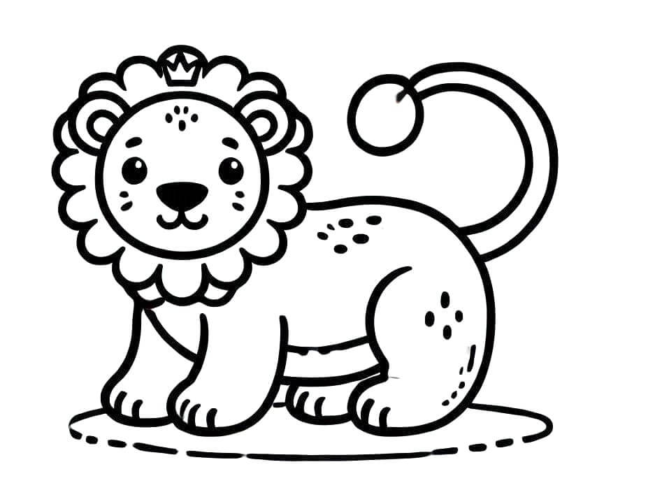 Leone per Bambini di 2 Anni da colorare