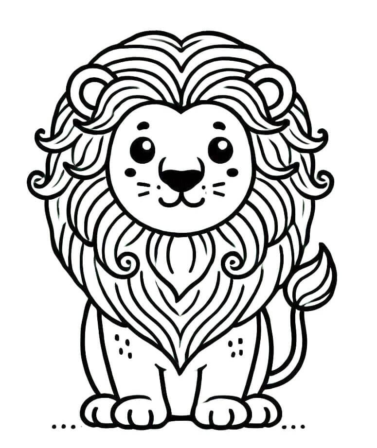Leone per Bambini di 3 Anni da colorare