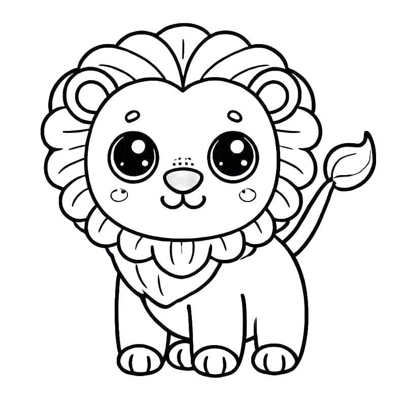 Leone per Bambini di 4 Anni da colorare